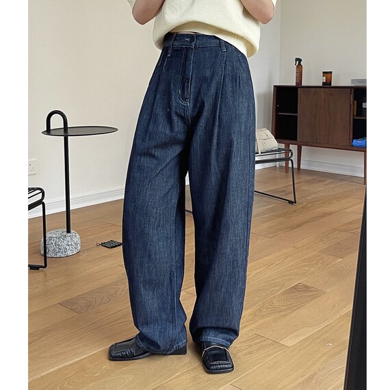 Wide Leg Denim Trousers