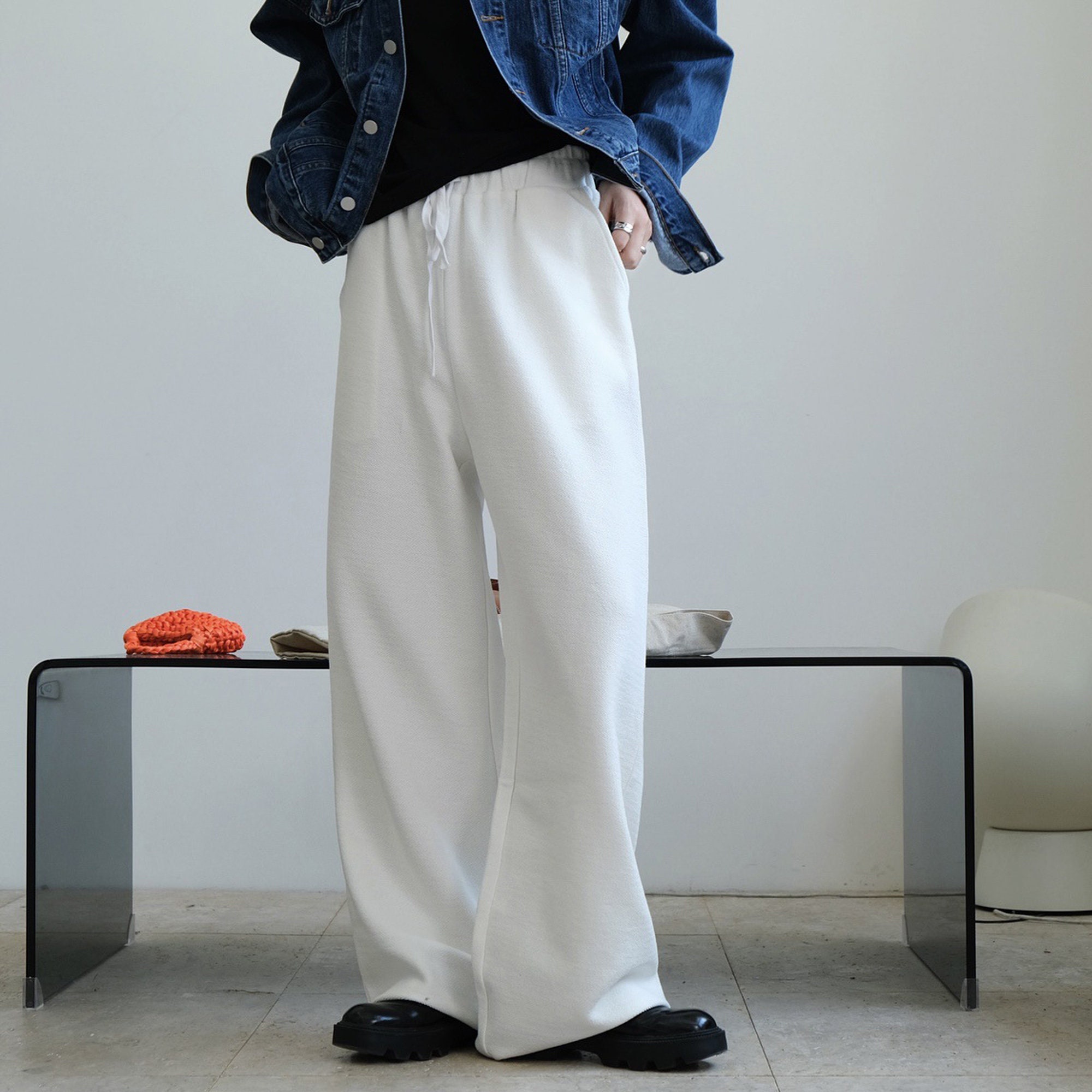 Oversized Thick Cotton Pants Wide Leg 