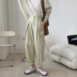 Wide Leg Cotton Pants Wide Leg Culottes Wide Trousers Olive Pants ...