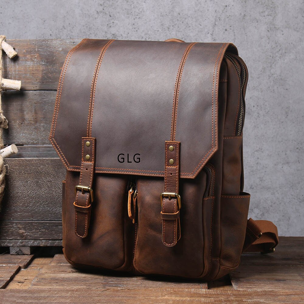 Personalized Daily Backpack Handmade Full Grain Leather - Etsy