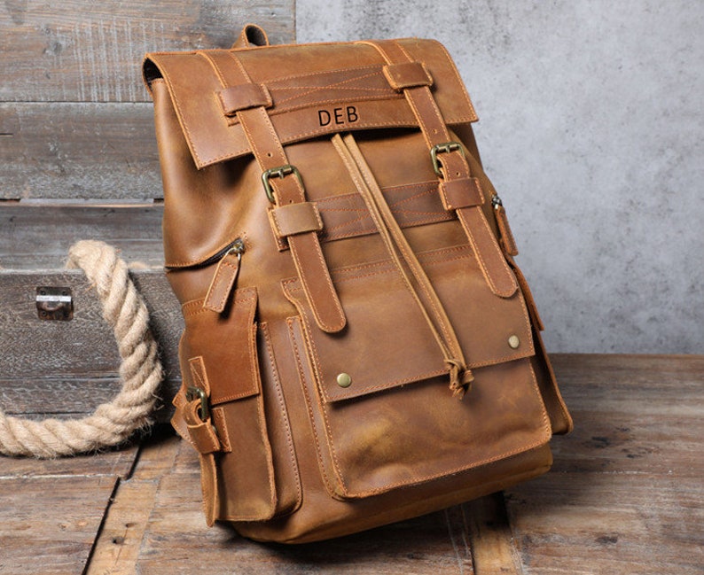 Handmade Full Grain Leather Backpack Men Travel Backpack Etsy UK