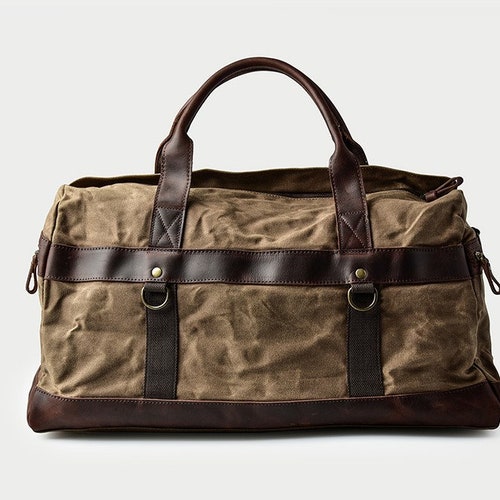 Personalized Waxed Canvas Duffle Bag, shops Canvas Overnight Bag, Holdall Luggage Carryon Bag, Travel Weekender Bag, Christmas Gift, Gift for Him