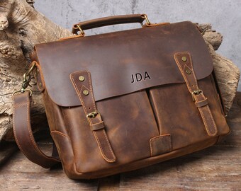 rustic leather laptop bag