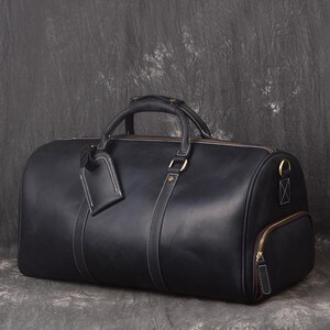 Personlig läderväska, väska med skofack Black S