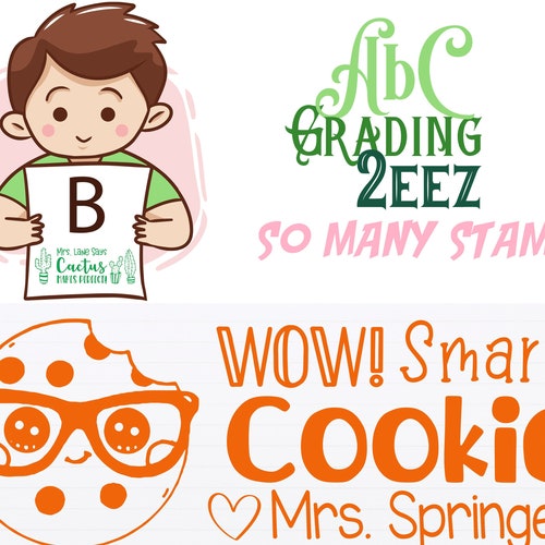Custom Teacher Stamp Smart Cookie Grading Stampers Self Inking Etsy