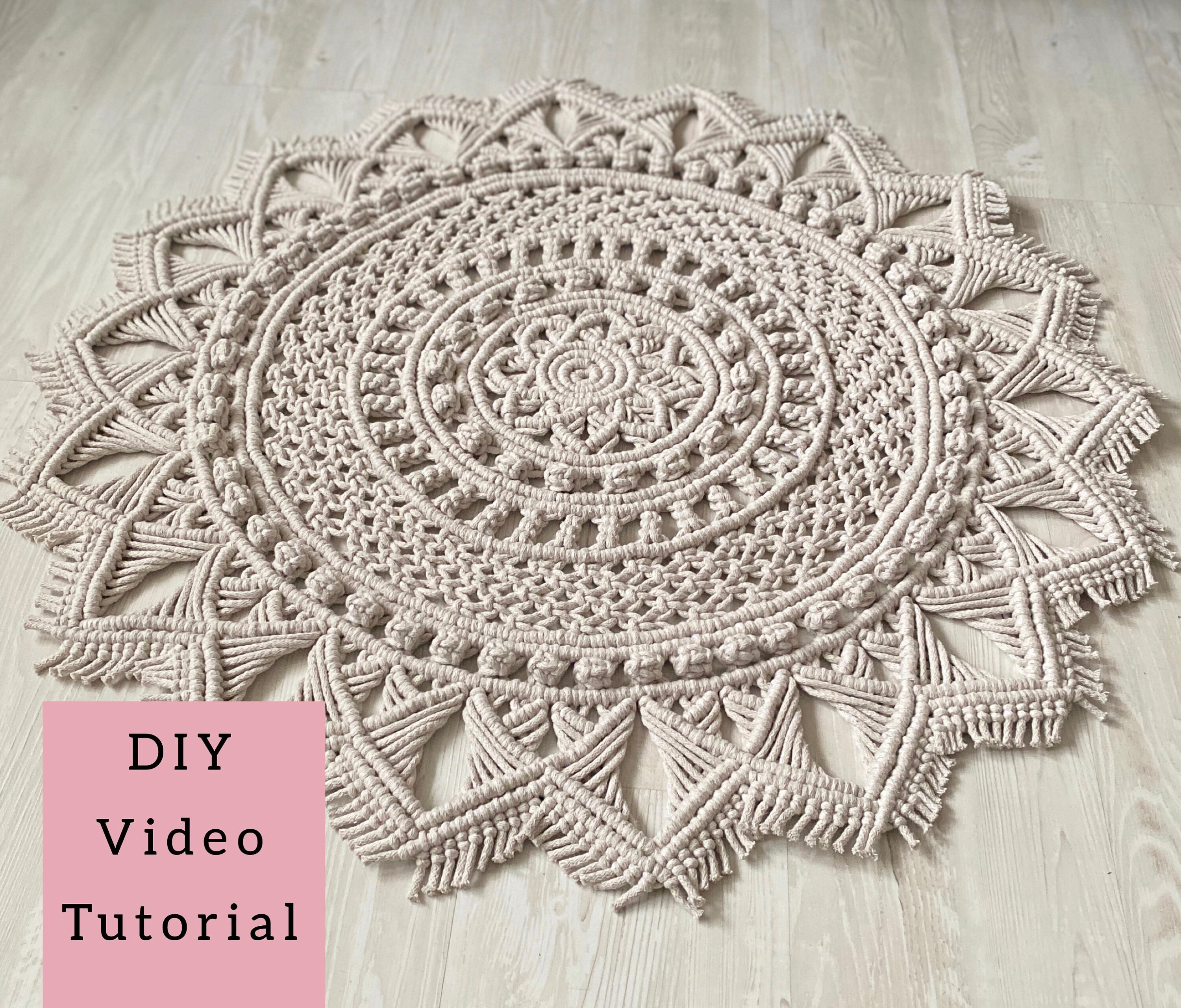 DIY Video tutorial Macrame rug | Mandala | Mandala macrame | Macrame …