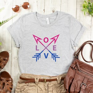 Bi Pride Love Shirt, Bisexual Tshirt, LGBT t shirt, Bisexual Pride Shirt, Lgbt Pride Tee, Bi Shirt, Bisexual Flag Shirt, Love Is Love