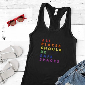 Pride Tank Top, Lgbtq Tank Top, Ally Tank Top, Safe Space Slim Fit, Lesbian Pride Tank Top, LGBT Tank Top, LGBTQ Ally, Gift For LGBT