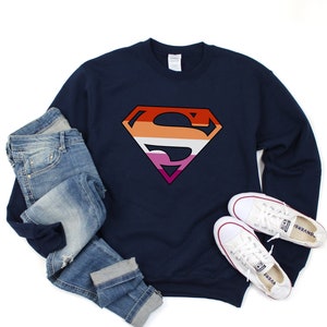 Lesbian Pride Sweatshirt, Lesbian Sweatshirt, Lesbian Super Hero, Lesbian Sweater, LGBT Long Sleeve, Lgbtq Gifts, Gay Pride Top