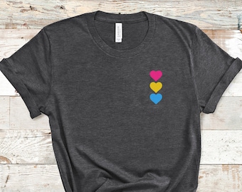 Pansexual Shirt, Pansexual Heart Shirt, Pan Pride Shirt, Pan Pride Heart Shirt, LGBTQ Pride T Shirt, LGBT Rights, Pansexual Pride