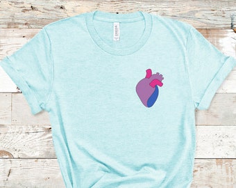 Bisexual Heart Shirt, Bi Bride Heart Shirt, Bisexual Pride Shirt, Bi Pride Shirt, Cute Bisexual T Shirts, LGBT T Shirt, Bisexual Gift