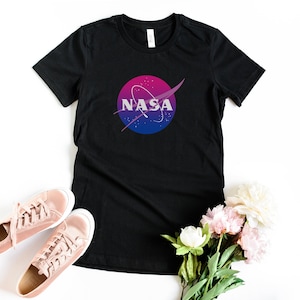 LGBT t shirt, Junior Women&#39;s Slim Fit, Bisexual Shirt, LGBT T Shirt, Bi Pride Tshirt, Bisexual Pride Flag, Bi Space Womens Tee