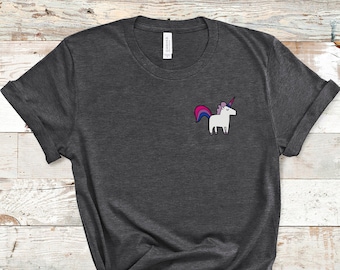 Bi Orgullo Unicornio camisa, Bi Pride camisa, camisa bisexual lindo, camiseta LGBT, camiseta LGBTQ, regalo de orgullo bisexual, camiseta de unicornio bisexual