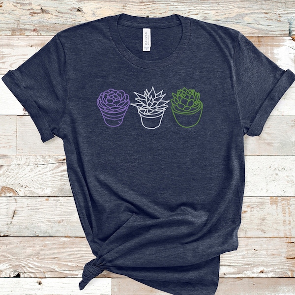 Genderqueer Pride, Plant Shirt, Genderqueer Shirt, LGBTQIA2S+ Shirt, LGBT T Shirt, Queer Shirt, Non Binary T Shirt, They/Them Tee