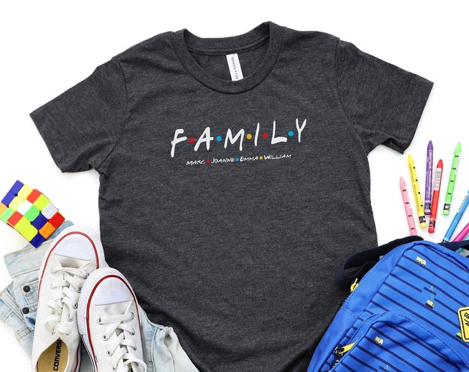 Kids Custom Family Shirt, Customized Names, Youth Family Squad Tshirts, Family Gift, Birthday Gift For Mom, Family T Shirts