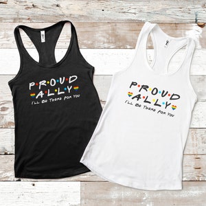Proud Ally Tank Top, Pride Tank Top, LGBT Tank Top For Ally, Pride Summer Outfit, Pride Gift For Ally, LGBTQ Tank Top, Slim Fit Tank
