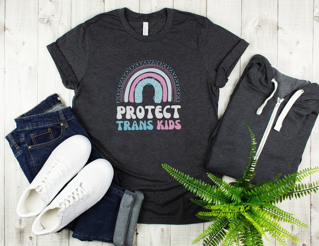 Protect Trans Kids Rainbow T Shirt, Unisex Trans Rights Tshirt, Ally ...