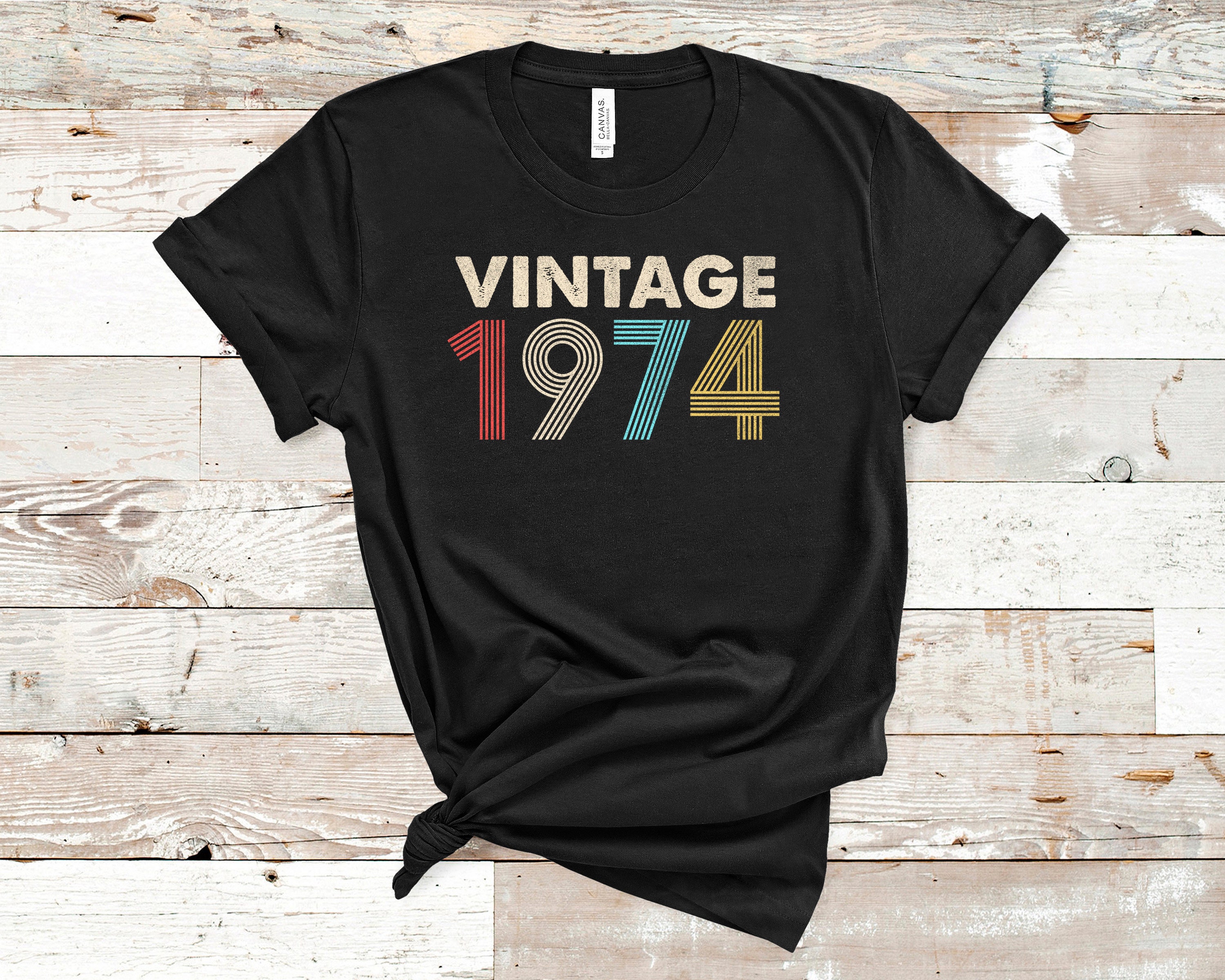 Vintage 1974 Shirt Distressed Retro Fade 47th Birthday 47th | Etsy