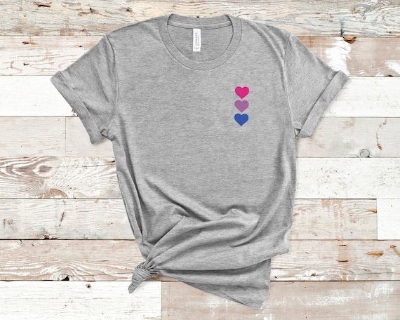 Bisexual Pocket Love Heart Shirt - Equality + Pride Bisexual Pocket Love Heart Shirt - Equality + Pride