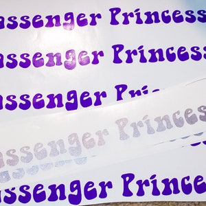 Passenger Princess car decal