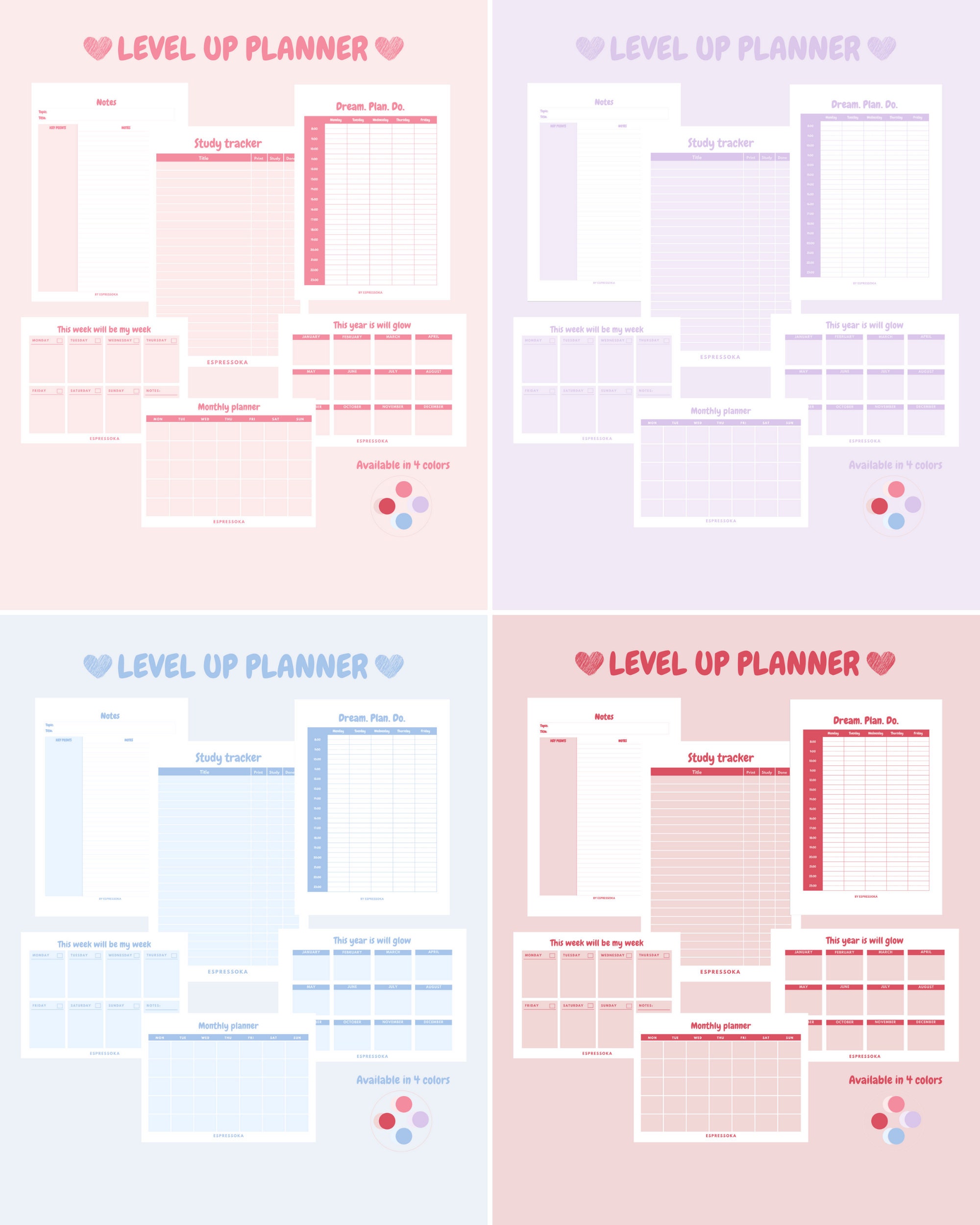LEVEL UP PLANNER // Study Planner, Weekly, Monthly, Year Planner - Etsy