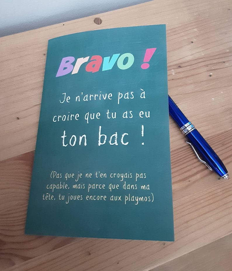 Message Bac Carte de félicitations pour le baccalauréat, bravo pour ton bac, carte ...