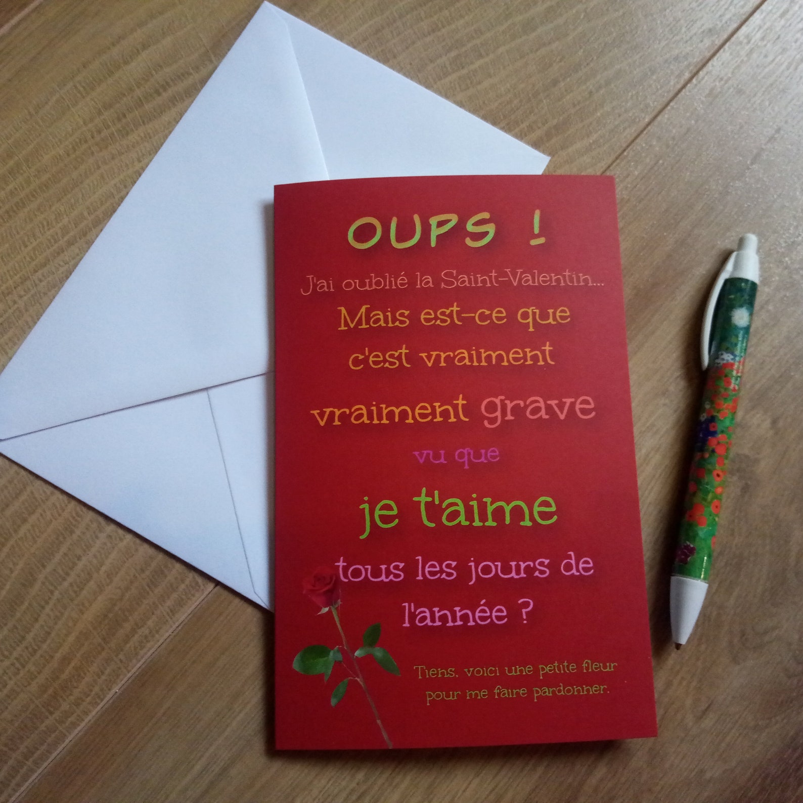 Valentine's Day card Late Valentine's Day card for | Etsy