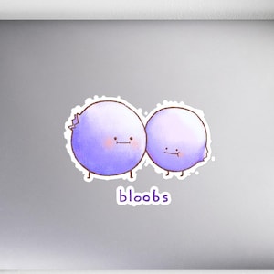 Cute Blueberry Sticker – Kawaii Cartoon Fruit Friends Vinyl Decal – Adorable Blueberries for Laptops, Water Bottles, Journals & Gifts