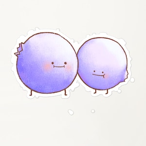 Pegatina de arándanos: vinilo de frutas kawaii con dibujos animados. Adorables arándanos para portátiles, botellas de agua, diarios y regalos.