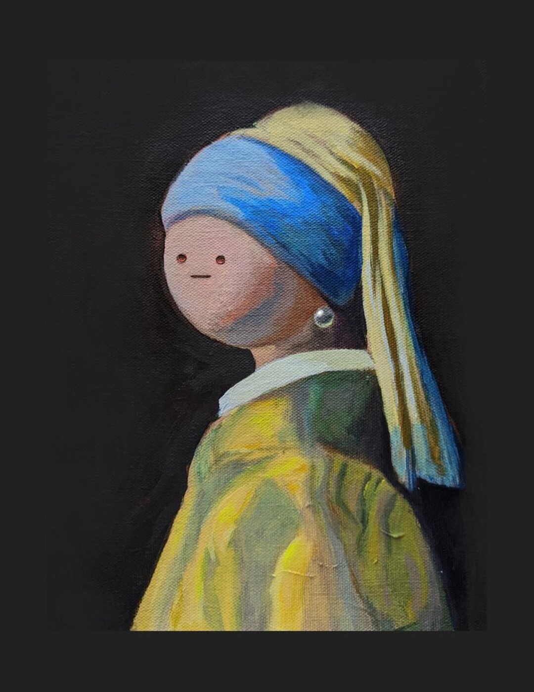 Girl With a Pearl Earring Parody Art Print, Funny Fine Art Painting ...