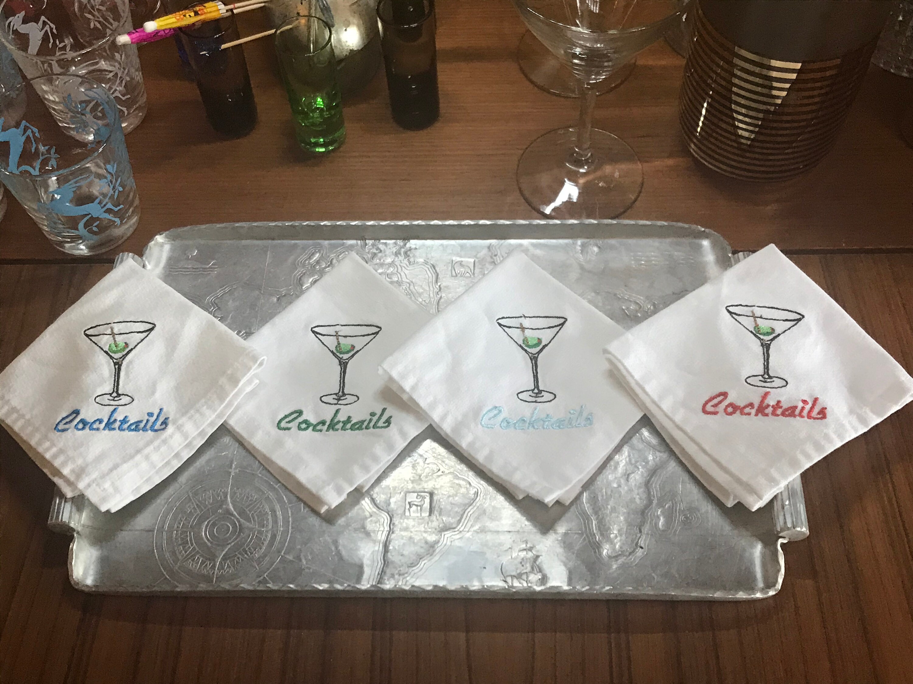 Retro Martini Cocktail Napkins Cocktails Etsy