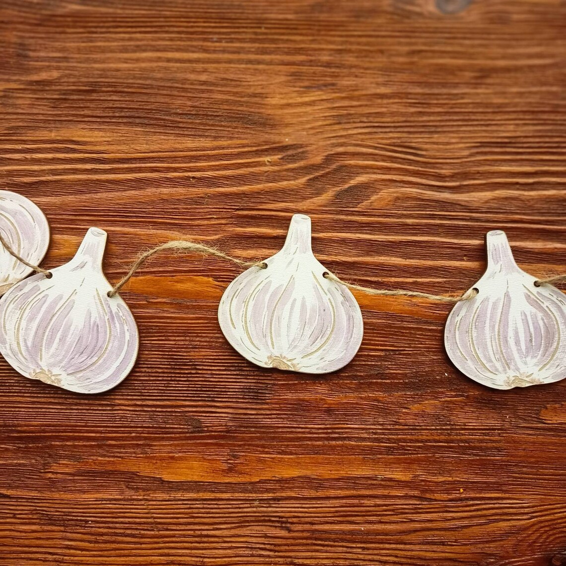 Garlic wooden garland home decoration Etsy