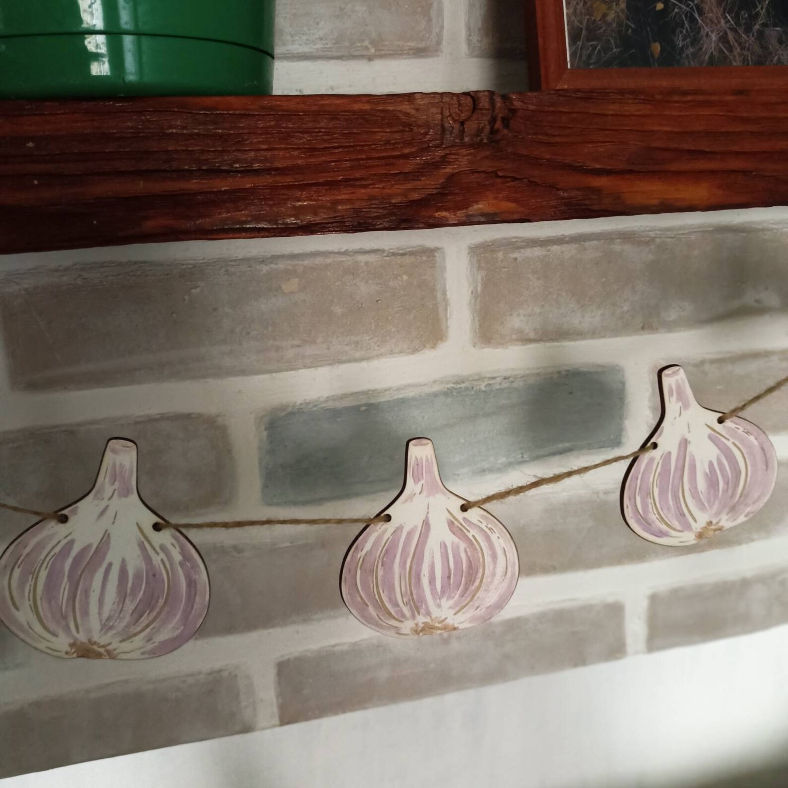 Garlic wooden garland home decoration Etsy