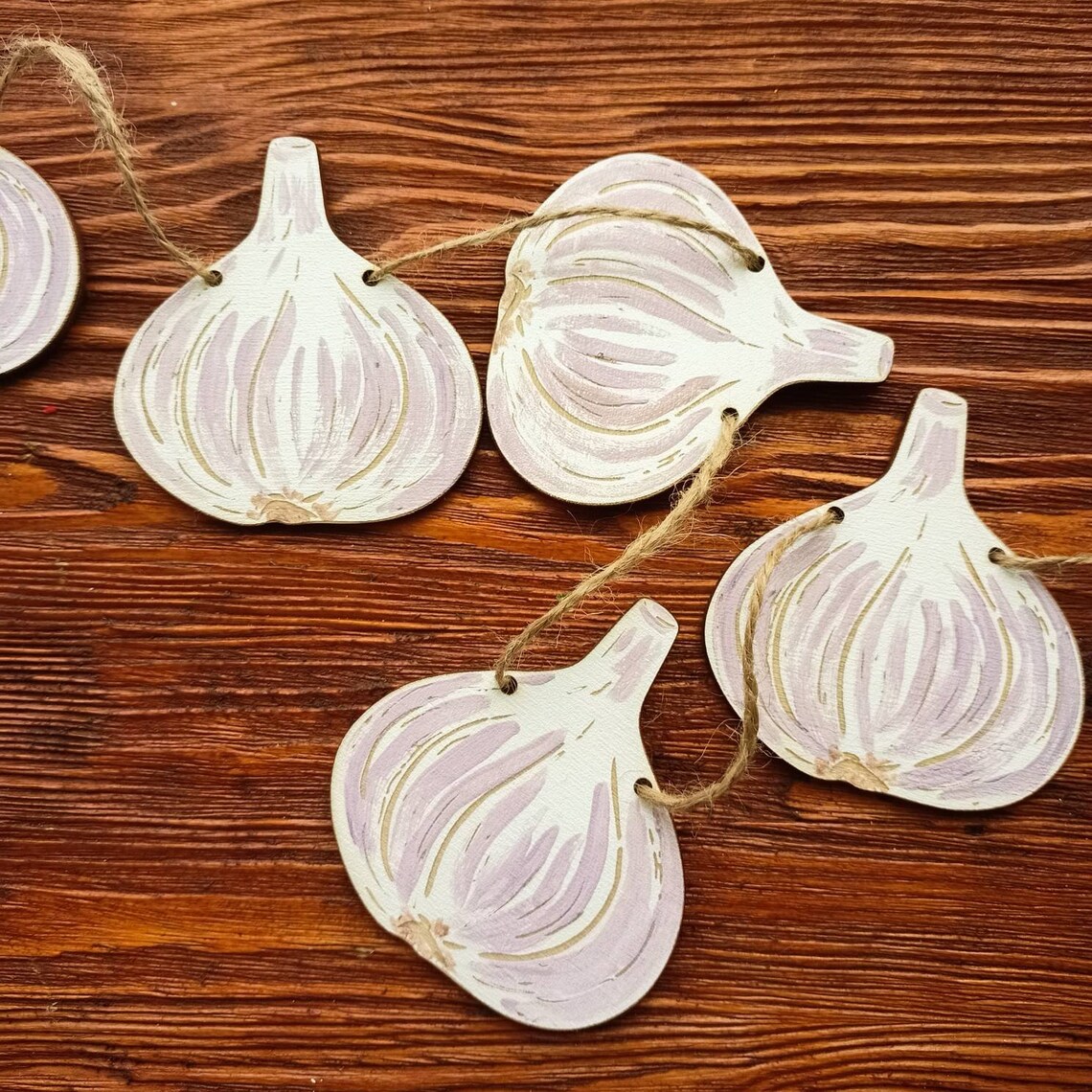 Garlic wooden garland home decoration Etsy