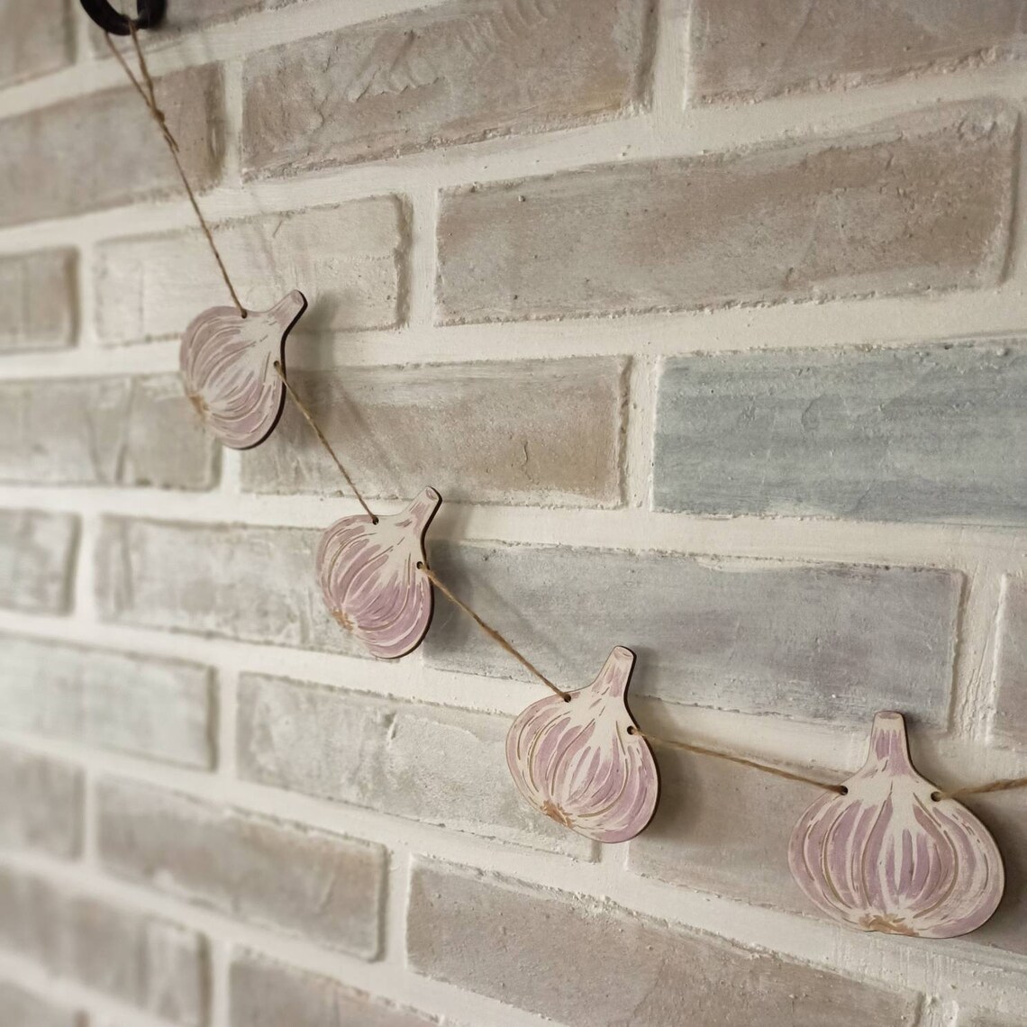 Garlic wooden garland home decoration Etsy