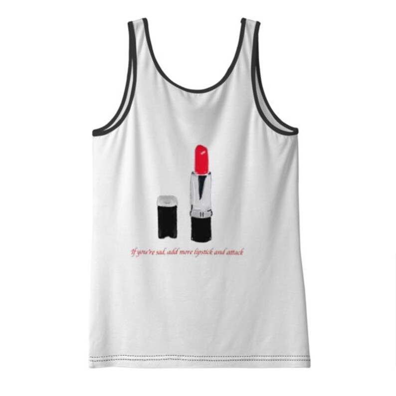 Womens Red Lipstick Vest
