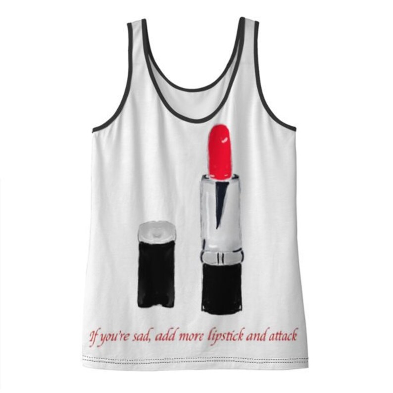 Womens Red Lipstick Vest