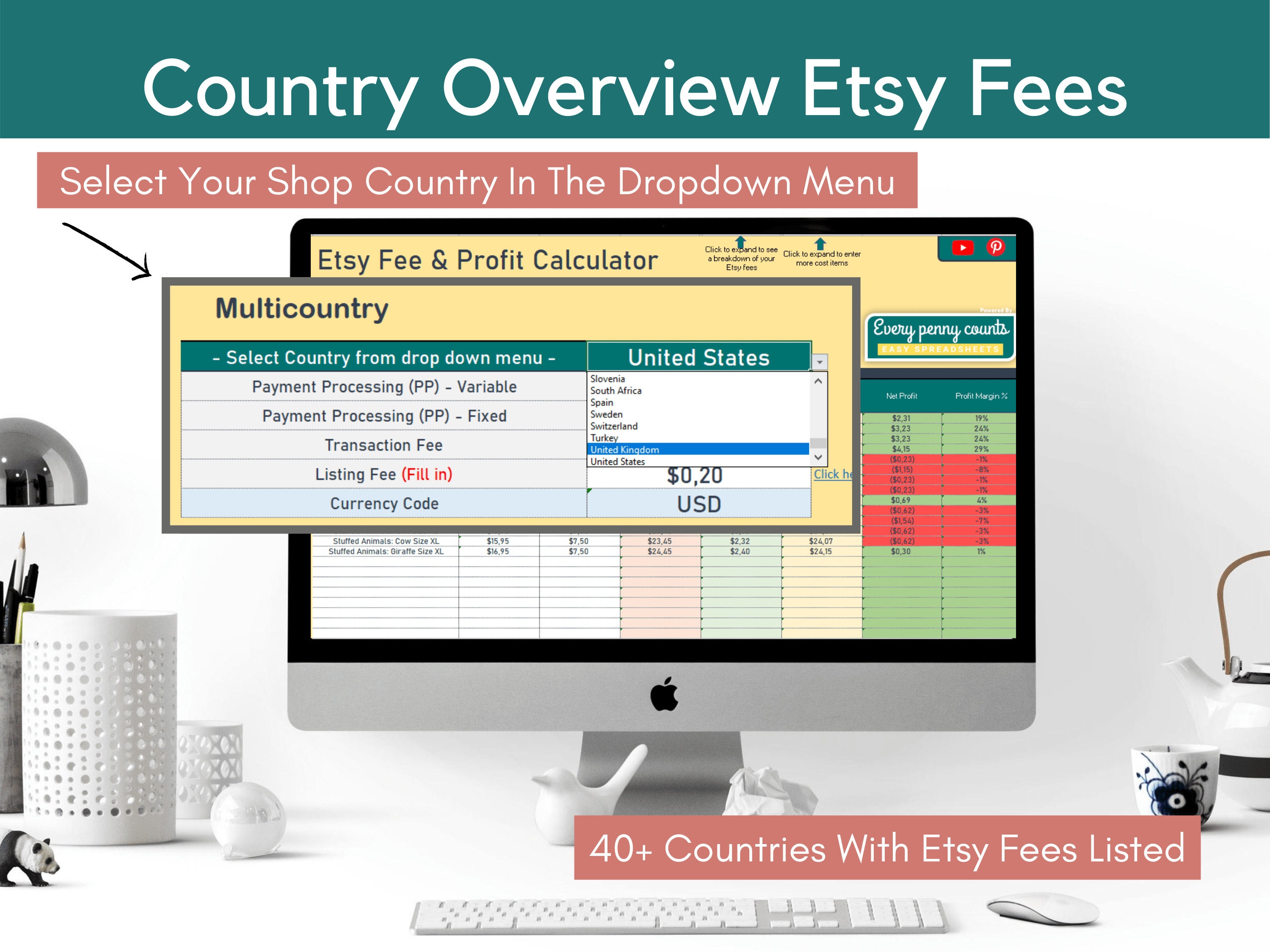 Etsy Fee and Profit Calculator for Microsoft Excel Know What Etsy Canada