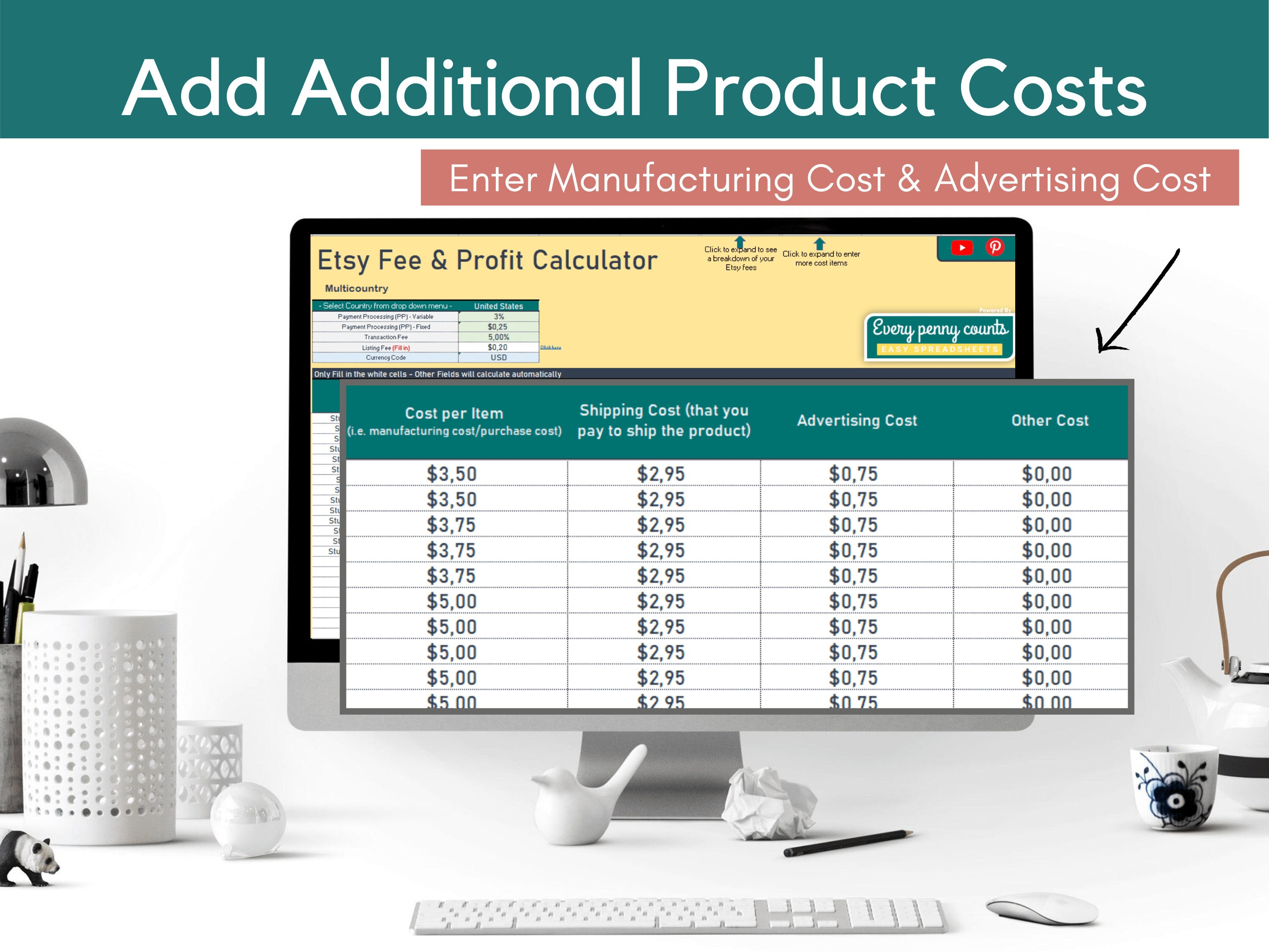 Etsy Fee and Profit Calculator for Ms Excel on Windows Know Etsy UK