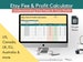 Etsy Fee and Profit Calculator for Google Sheets, Know What You Pay on Etsy Fees, Suitable for Sellers in US, UK, Canada, EU & Australia 