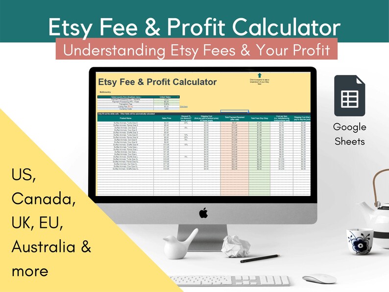 Etsy Fee and Profit Calculator for Google Sheets Know What Etsy UK