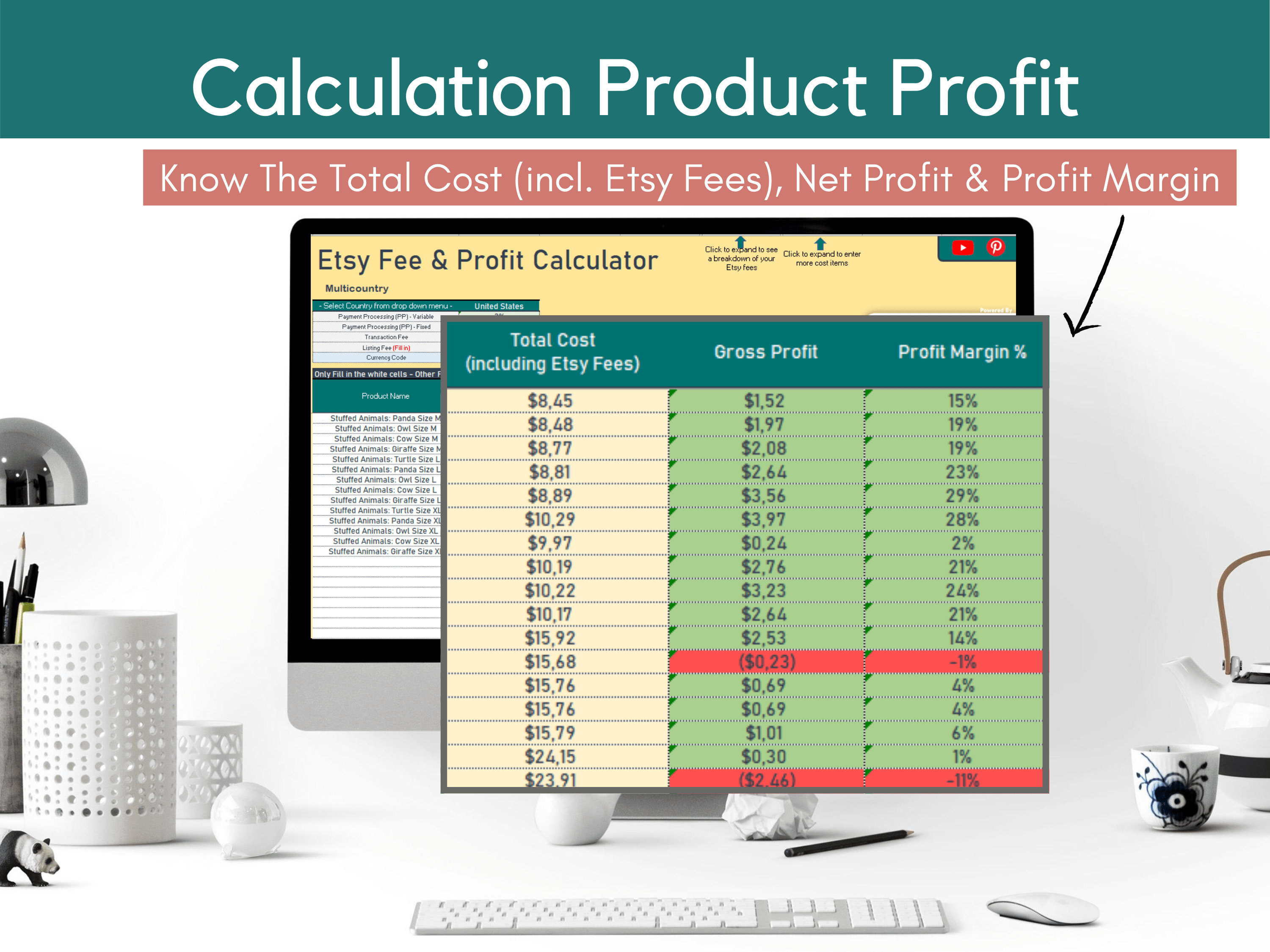 Etsy Fee and Profit Calculator for Microsoft Excel Know What Etsy Canada