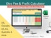 Etsy Fee and Profit Calculator for Microsoft Excel, Know What You Pay on Etsy Fees, Suitable for Sellers in US, UK, Canada, EU & Australia 