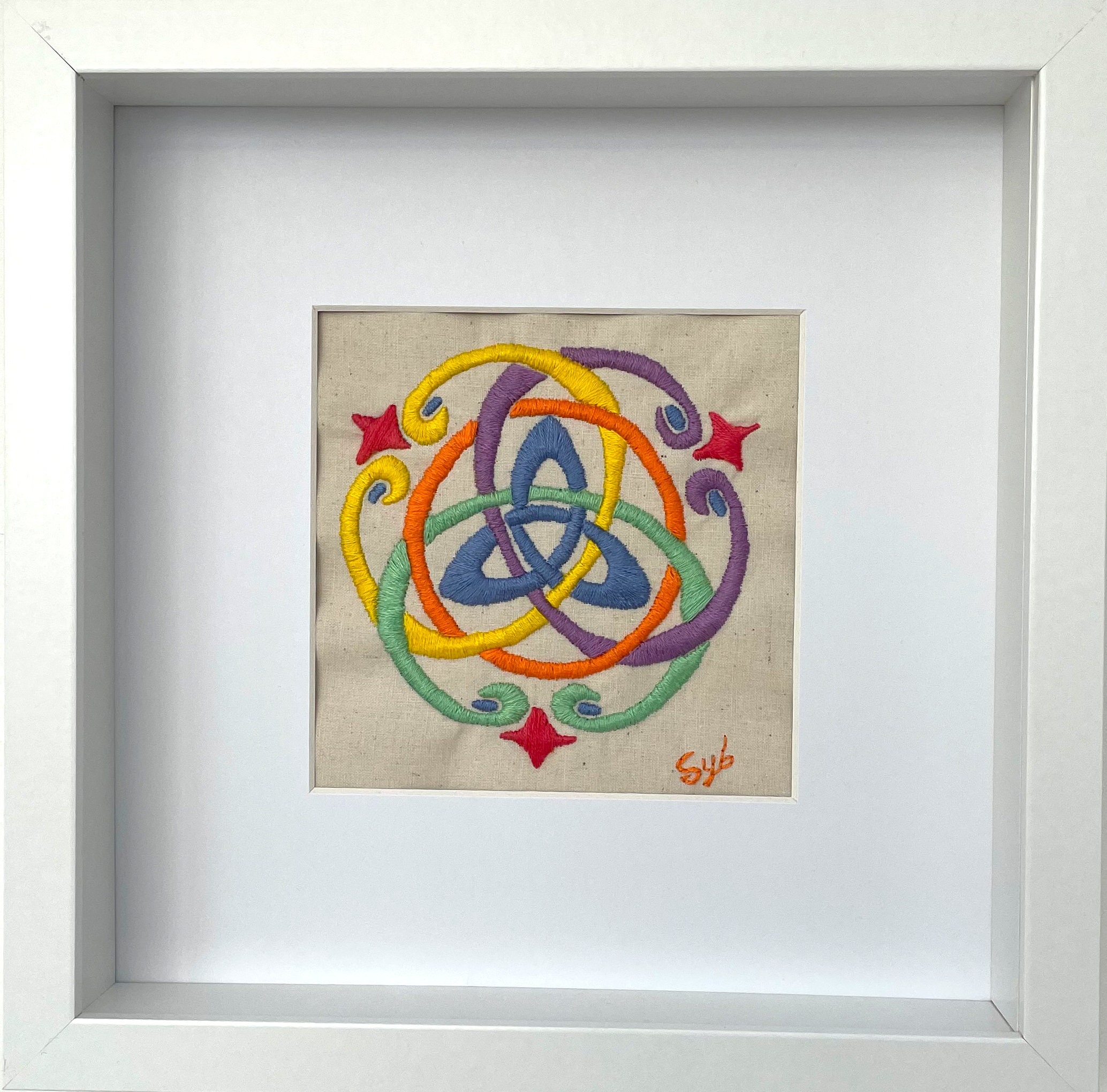 Tableau Textile Broderie Contemporaine Inspiration Celte