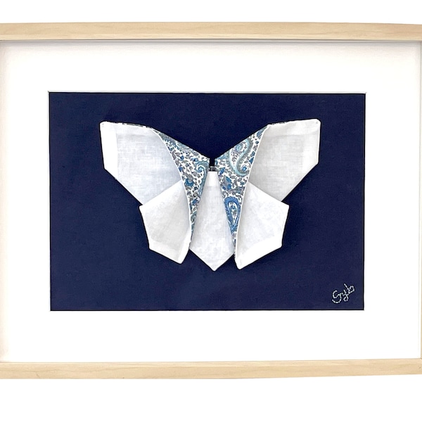 Tableau textile papillon origami