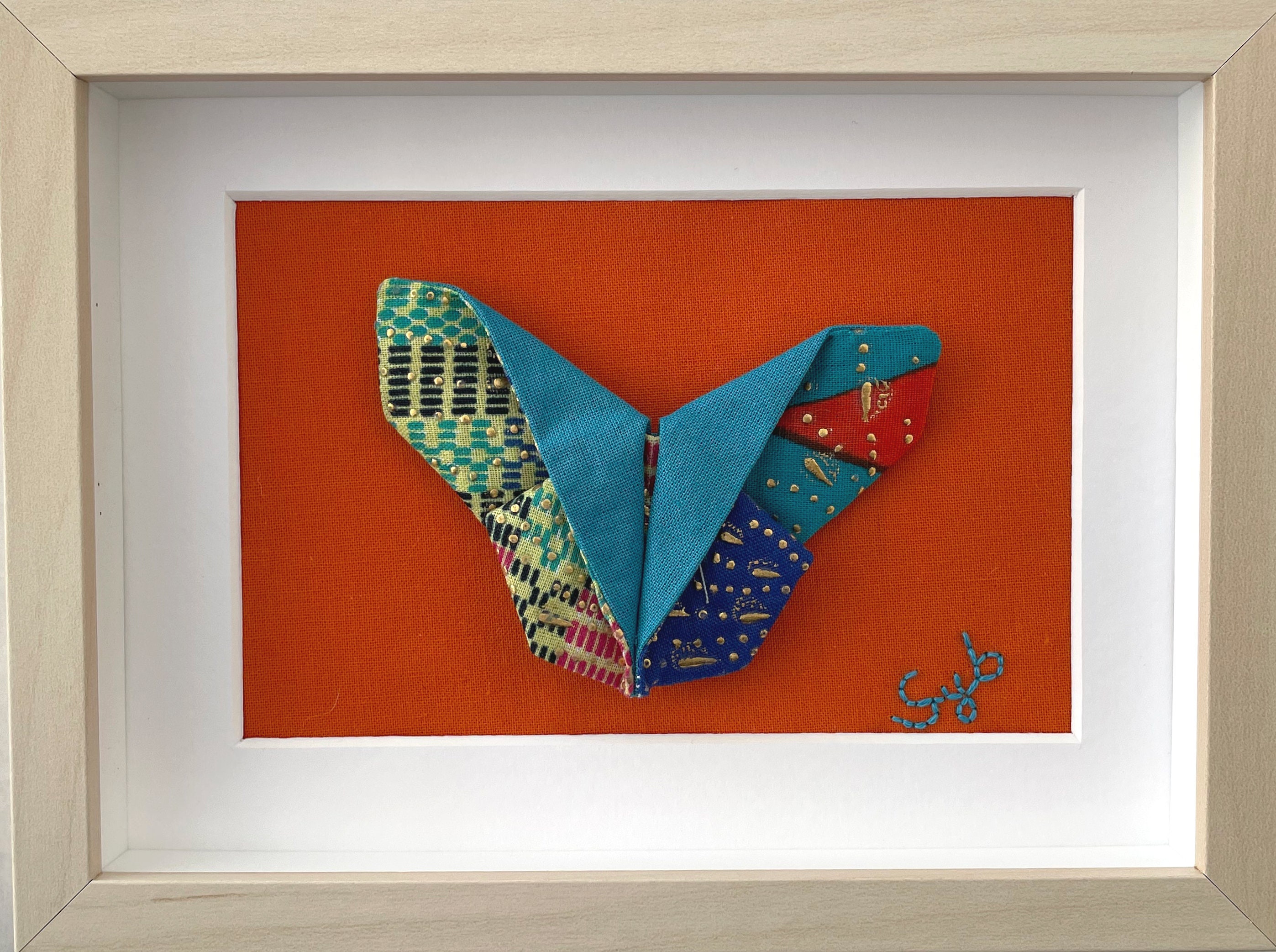 Tableau Textile Papillon Origami