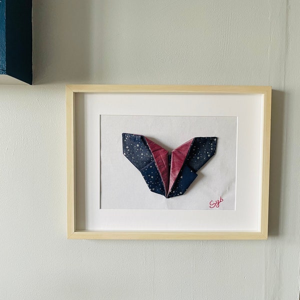 Tableau textile papillon origami