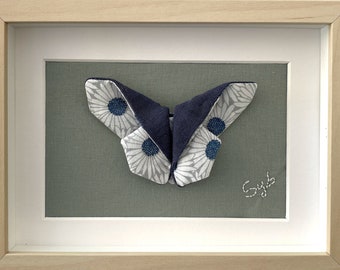 Butterfly origami textile painting