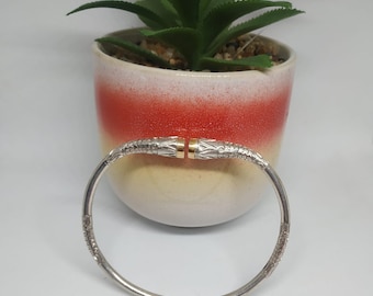 Vangovango gasy Silver and gold Silver bangle bracelet for men or women