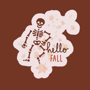 Fall Sticker, Skeleton, Cute, Decor, Crafts, Healthcare, Rad Tech, Fall, Halloween, Autumn, Xray